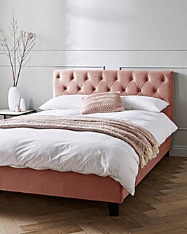 Freya Velvet Bed Frame with Quilted Mattress
