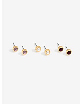 Mood Purple Mixed Stud Earrings