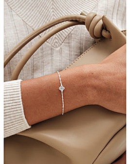 Simply Silver 925 CZ Clover Bracelet