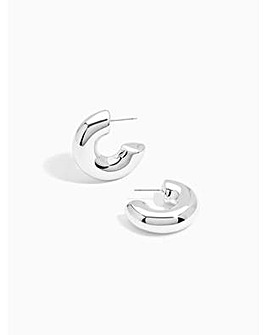 Mood Silver Recyc Chubby Hoop Earrings