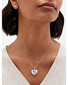 Simply Silver 925 CZ Heart Locket