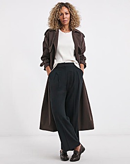 Textured Pleated Wide Leg Trousers