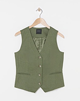 Linen Button Front Waistcoat