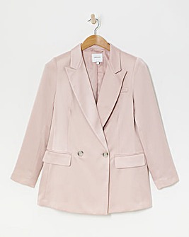 Satin Double Breasted Blazer