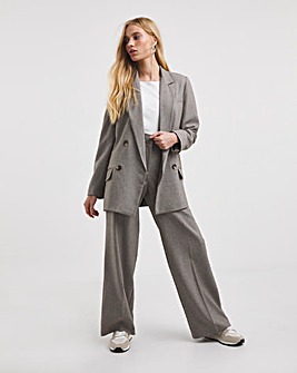 Neutral Relaxed Wide Leg Trousers