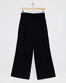 Textured Pleated Wide Leg Trousers