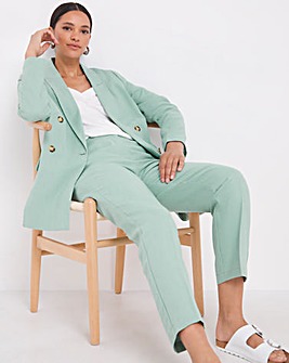 Mint Green Linen Double Breasted Blazer