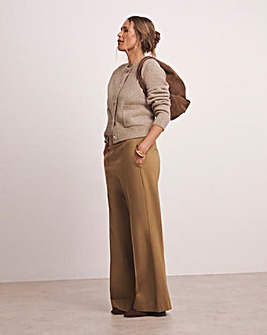 Anthology Camel Ponte Pull On Wide Leg Trouser