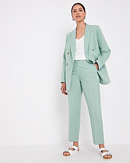 Mint Green Linen Tapered Trousers