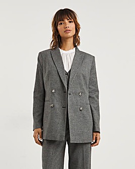 Charcoal Marl Double Breasted Blazer