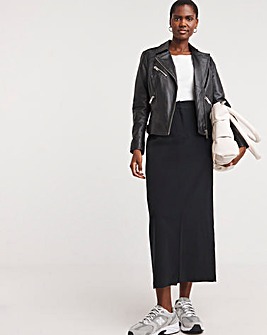 Black Split Front Pencil Skirt