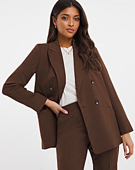 Chocolate Double Breasted Marl Jacket