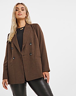 Chocolate Double Breasted Marl Jacket
