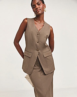 Textured Longline Waistcoat