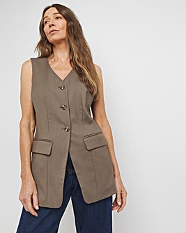 Textured Longline Waistcoat