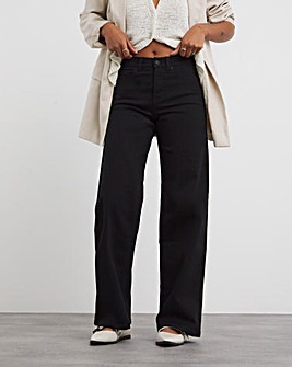 24/7 Black Wide Leg Jeans