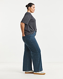 Simply Be Womens 24/7 Stretch Wide Leg Jeans - Vintage Blue