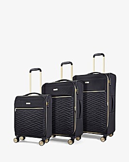 Rock Sloane 3pc Suitcase Set Black