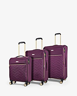 Rock Sloane 3pc Suitcase Set - Purple