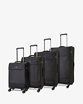 Rock Paris 4pc Suitcase Set Black