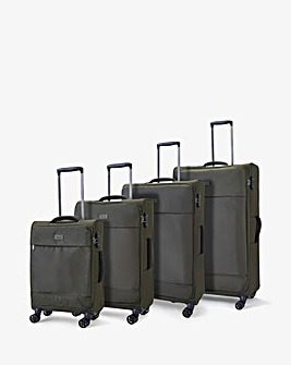 Rock Paris 4pc Suitcase Set - Olive Green