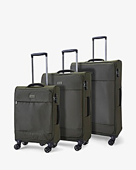 Rock Paris 3pc Suitcase Set - Olive Green