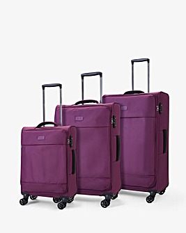 Rock Paris 3pc Suitcase Set Purple