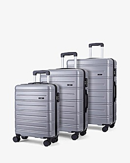 Rock Lisbon 3pc Suitcase Set Light Grey