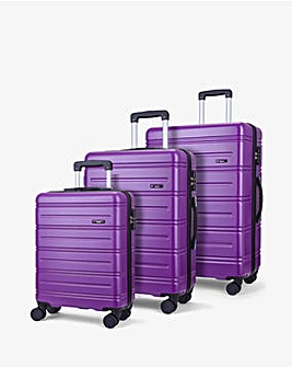 Rock Lisbon 3pc Suitcase Set - Purple