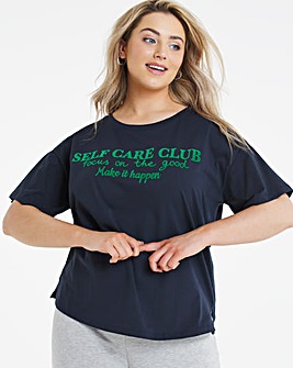 Varsity Navy Self Care Club T-Shirt