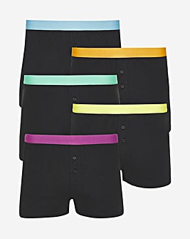 Pack Of 5 Coloured Waistband Loose Boxer
