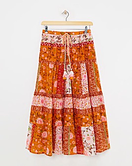 Joe Browns Perfect Patchwork Tassel Tie Skirt