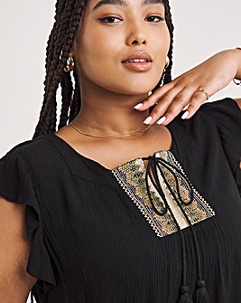 Joe Browns Black All Day Long Embroidered Top