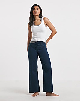 Dark Blue Stretch Wide Leg Pull On Jeggings