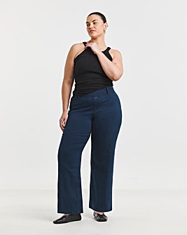 Simply Be Womens Stretch Wide Leg Pull On Jeggings - Dark Blue