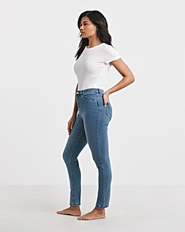 Simply Be Womens Highwaist Super Stretch Slim Jeans - Mid Wash