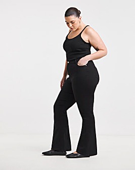 Black Highwaist Super Stretch Flared Jeans