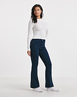 Simply Be Womens Highwaist Super Stretch Flare Jeans - Indigo