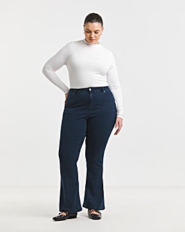 Simply Be Womens Highwaist Super Stretch Flare Jeans - Indigo