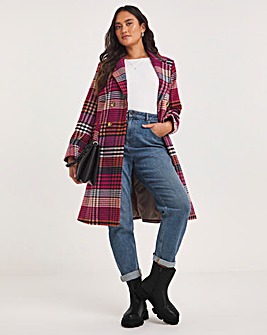 Joe Browns Red Pretty Perfect Checked Coat