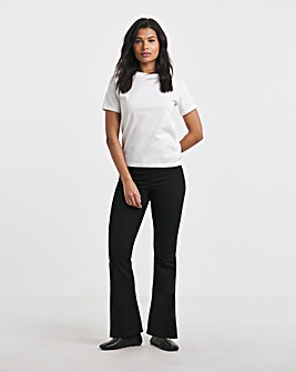 Black Stretch Flared Pull On Jeggings