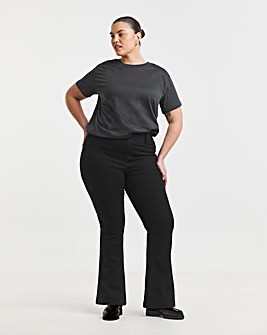 Simply Be Womens Stretch Flared Pull On Jeggings - Black