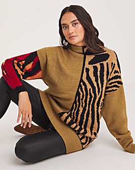 Mink Roll Neck Longline Jumper