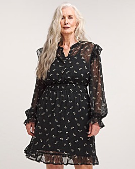 Joe Browns Busy Bee Chiffon Long Sleeve Knee Length Dress