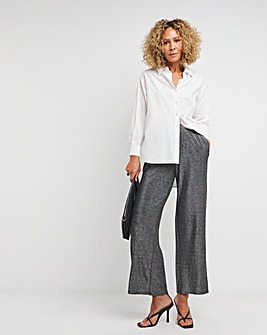 Wide Leg Glitter Knit Pull On Trouser