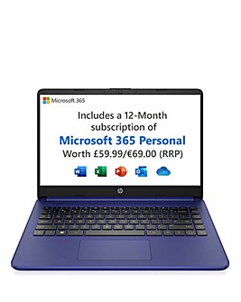 HP 14s 14in AMD 3020e 4GB 64GB Windows 11 Laptop - Blue