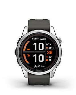 Garmin Fenix 7S Pro Solar Edition 42mm Smart Watch - Silver with Graphite Band