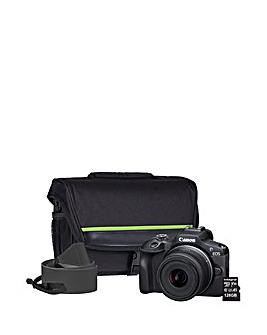 Canon EOS R100 APS-C Mirrorless Camera inc 128GB SD Card & Kit - Black