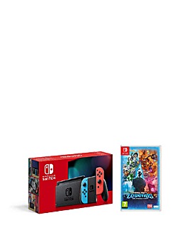 Nintendo Switch Neon Console with Minecraft Legends Deluxe Edition