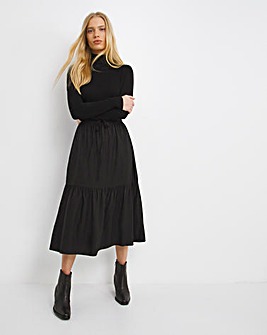 Black Jacquard Skirt